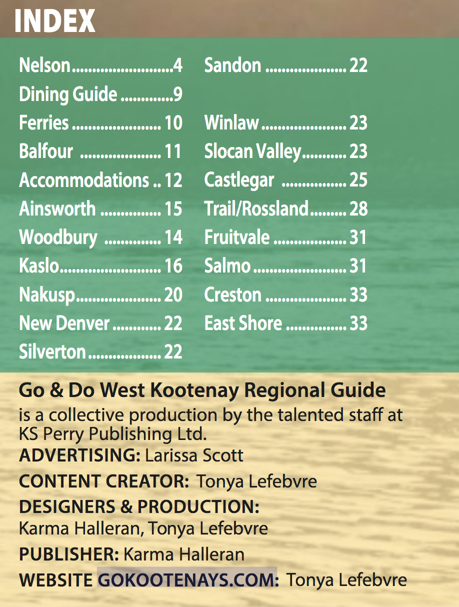 GoKootenays-2025 Index